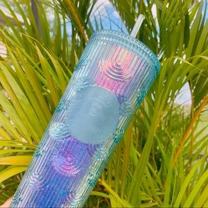 Starbucks Teal Mermaid Scale Siren Iridescent Cold Cup Tumbler 24oz Scales NWT